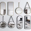 Modern Wall Mirrors With Various Shapes And Metal Frames For Interior Decoration 3d model