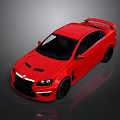 Red Sports Car with Sleek Exterior Design Black Wheels and Rear Spoiler Modern Styling