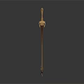 Ancient Golden Sword With Decorative Hilt And Intricate Ornate Pendants Design