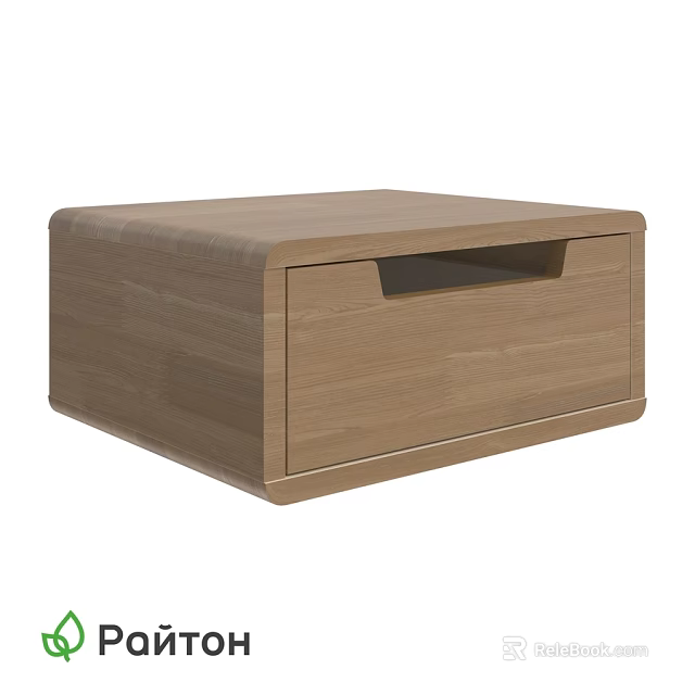 Modern Light Wood Chest of Drawers with Smooth Surface and Simple Design 3d model 