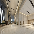 High-rise Office Building Reception Hall Luxury Decoration Lobby Hotel Lobby Office Building Lobby 3d model