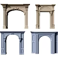 Different Styles Of Decorative Door Arches With Carved Pillars And Beige Blue Colors