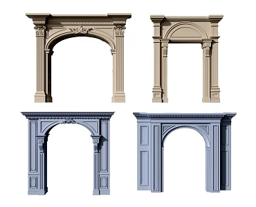 European style pass door cover pass 3d model