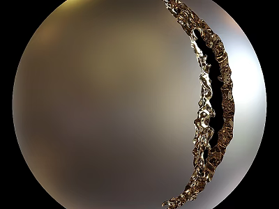 Round Gold Decorative Mirror With Sleek Surface And Modern Design On Black Background 3d model