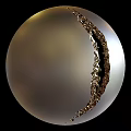 Round Gold Decorative Mirror With Sleek Surface And Modern Design On Black Background