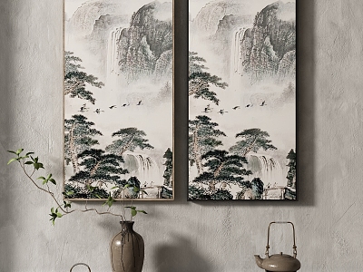 New Chinese Landscape Painting Texture Decoration Painting Italian Minimalist Middle Ages model