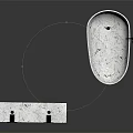 Modern Bathroom Furniture With Double Hole Countertop And Oval Marble Sink