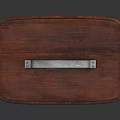 Vintage Red Leather Trunk With Metal Buckles Handle And Shiny Surface