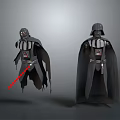 Detailed Darth Vader Figurines With Red Lightsaber And Standing Stance