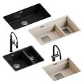 Modern Grey Kitchen Sinks With Faucet And Multiple Bowl Designs For Home Kitchens