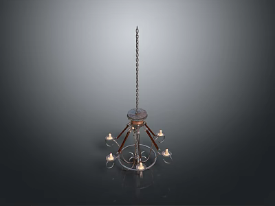 Classic Chandelier Light Fixture With Multiple Lights And Metal Chain Design 3d model