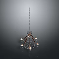 Classic Chandelier Light Fixture With Multiple Lights And Metal Chain Design