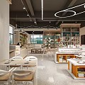 Book Art Showcase In Modern Café Interior Design