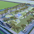 Harmonious Garden Landscape Design with Curved Paths Lush Greenery and Water Features