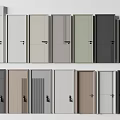 Assorted Modern Hinged Doors With Various Color Options Textured Surfaces And Sleek Handles 3d model