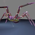 Smart Machine Advanced Spider Like Mechanical Structure With Purple Silver Legs 3d model