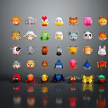 Cute Cartoon Animal Character Avatars Showcasing Various Wildlife Insect And Marine Species