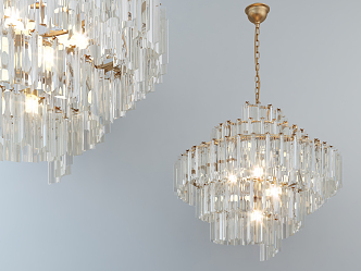 Modern Crystal Chandelier Fashion Simple Metal Crystal Chandelier 3d model