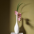 New Chinese Style Flower-arranging Vase Ornaments Japanese Style Flower-arranging Floriculture Small Original Zen Style Iris Leaf Phalaenopsis 3d model