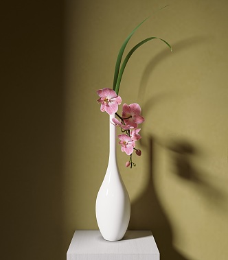 New Chinese Style Flower-arranging Vase Ornaments Japanese Style Flower-arranging Floriculture Small Original Zen Style Iris Leaf Phalaenopsis 3d model