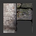 Ancient Weathered Stone Wall Structure With Mossy Surface And Aged Texture