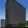 Modern High Rise Residential Building With Greenery Parking Lot And Road Access