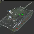 Modern Main Battle Tank Weapon System Featuring Long Barrel Tracks And Turret Design