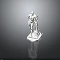White Decorative Male Statue Furniture With Muscular Body And Cloak Design Base
