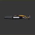 Futuristic Sci Fi Weapon With Black Yellow Color Scheme Glowing Barrel And Geometric Accents