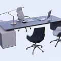 Modern Office Desk Boss Desk Computer Desk 3d model