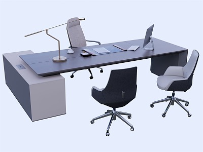 Modern Office Desk Boss Desk Computer Desk 3d model