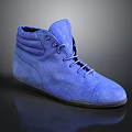 Comfortable Blue Suede High Top Lace Up Shoes For Casual Daily Wear