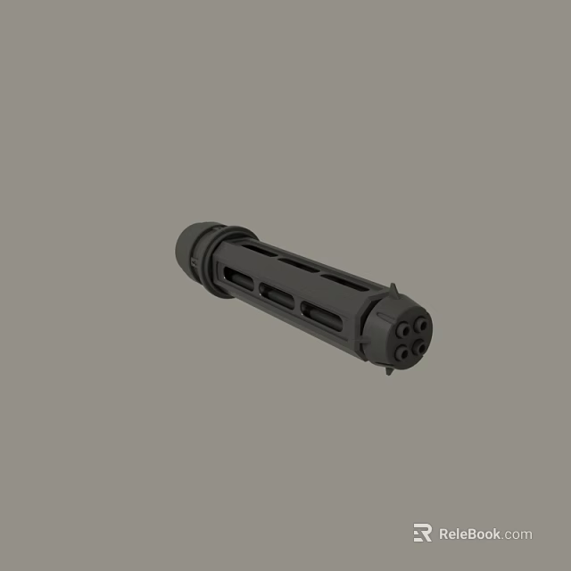 Black Cylindrical Mechanical Component With Structural Holes And Design Features 3d model 