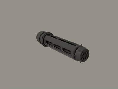 Black Cylindrical Mechanical Component With Structural Holes And Design Features 3d model