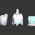 Colorful Vest And Sleeve Designs With White Light Blue Striped And Purple Details