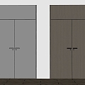 Modern double door double door combination 3d model