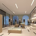 Modern Clothing Store Interior With Mannequins Shelves Clothing Displays And Accessories