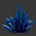 Vibrant Blue Crystal Cluster Display With Colorful Iridescent Glow Dark Background And Reflection
