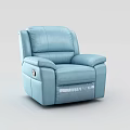 Stylish Blue Leather 3 Piece Sofa Set With Comfortable Seating And Modern Design 3d model