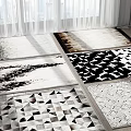 Modern Square Carpet Combo 3d model