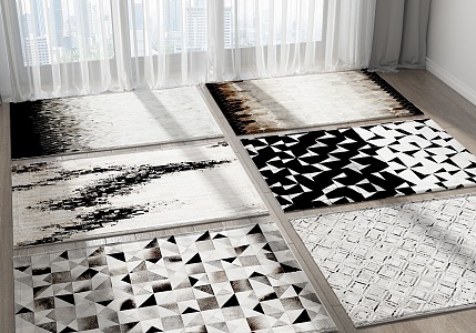 Modern Square Carpet Combo 3d model