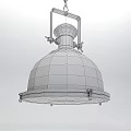 Three Industrial Style Pendant Lights with Black White Metallic Dome Shades And Chain Hanging