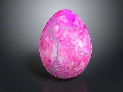Pink Textured Fantasy Creature Egg With Gemstone Like Appearance 3d model