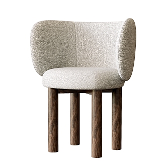 Modern Single Chair Dining Chair Fabric Single Chair 3d model