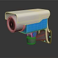 Projection Monitoring Surveillance Camera With Silver Blue Casing Durable Design And Adjustable Mount