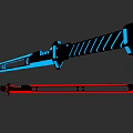 Electronic LED Light Swords in Blue and Red with Black Handles and Glowing Blades