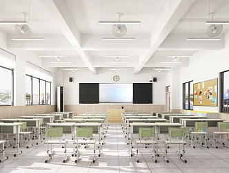 modern classroom 3d model