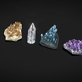 Crystal Quartz Stone Quartz Mineral Gem Mineral Ore 3d model