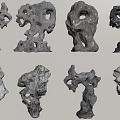 Natural Stone Wood Decorative Pieces With Unique Hollow Shapes And Ornamental Carvings