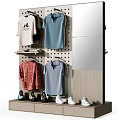 Clothing Display Rack With Diverse Apparel And Shoes